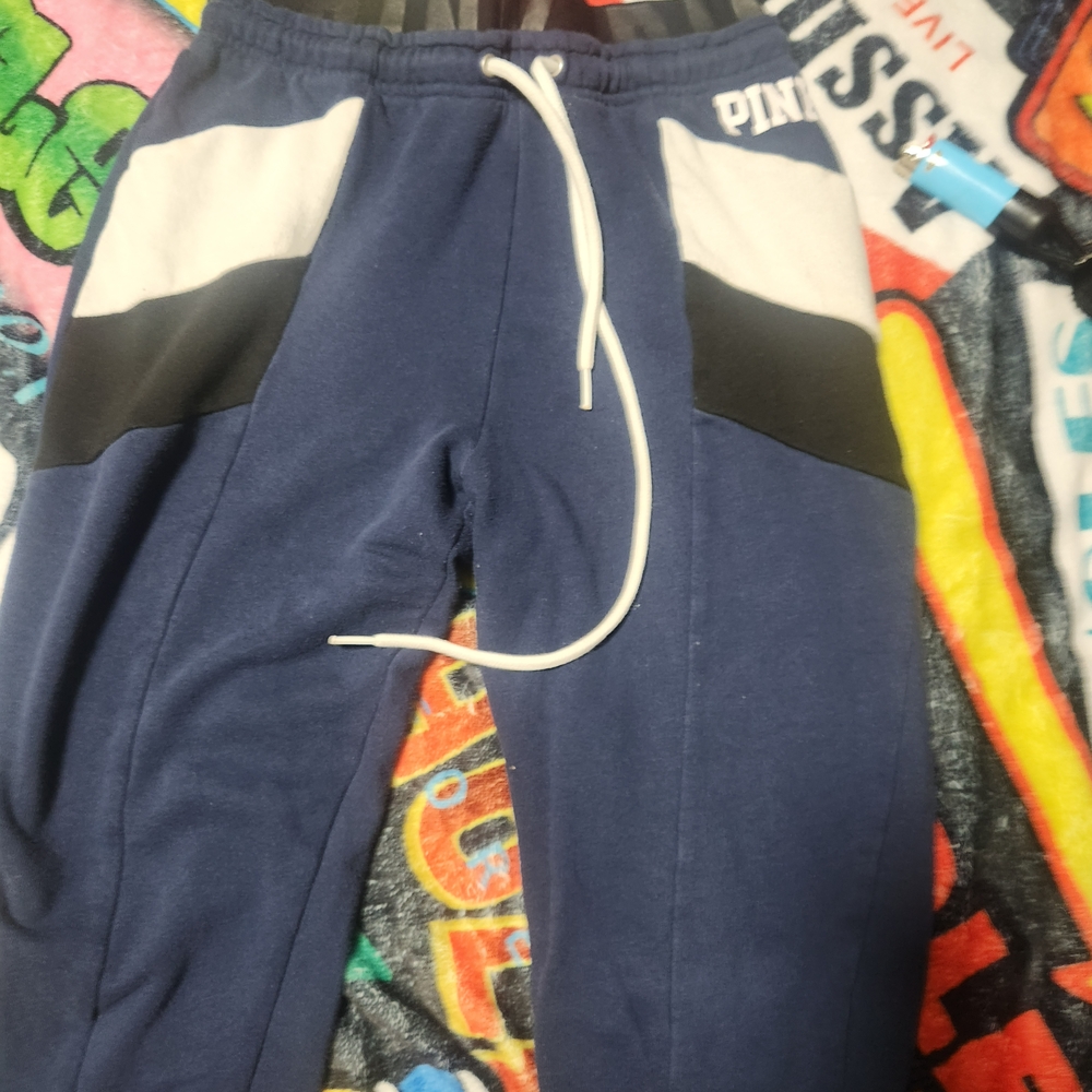 PINK Victoria's Secret Navy Black and White Womens Sweats / Joggers
